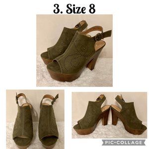 Size 8 Chunky Wedge Heels